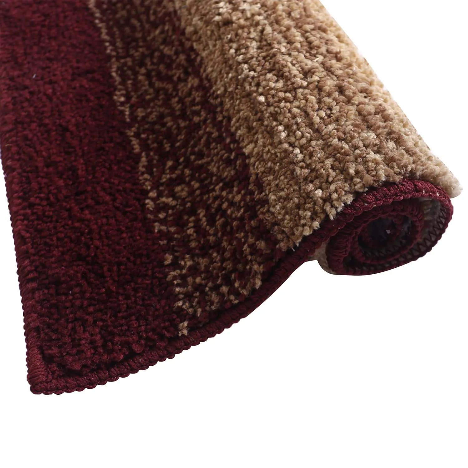 Kuber Industries Soft Shaggy Door Mat|Super Absorbent Cotton Floor Mat for Shoe Scraper & Indoor and Outdoor,Pack of 2 (Maroon)
