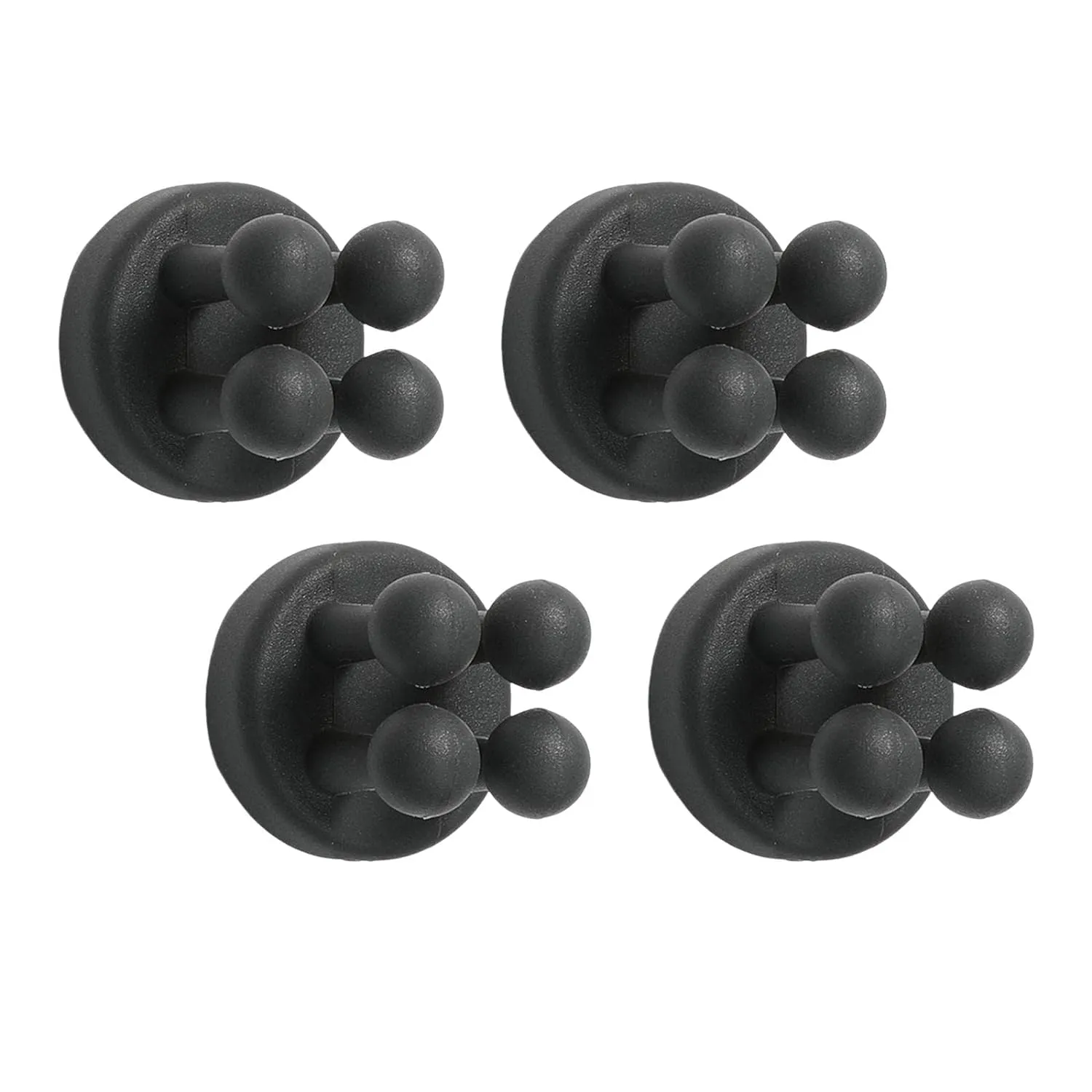 Kuber Industries Sticky Hooks for Wall|Premium PP Build|Durable|Unique Design|Self Adhesive Hook for Easy Installation|Multi-Purpose Wall Hooks for Bathroom, Kitchen, Bedroom|Pack of 4|77006(B)|Black