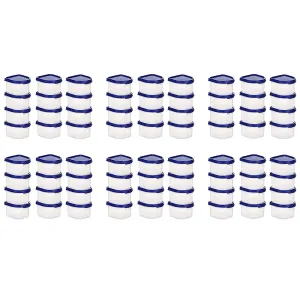 Kuber Industries Storage Utility Container|Plastic Unbreakable Food Storage Jar|Leak Roof,BPA Free Food Kitchen Organizer with Lid,250 ML,Set of 12 (White) (Pack of 6)