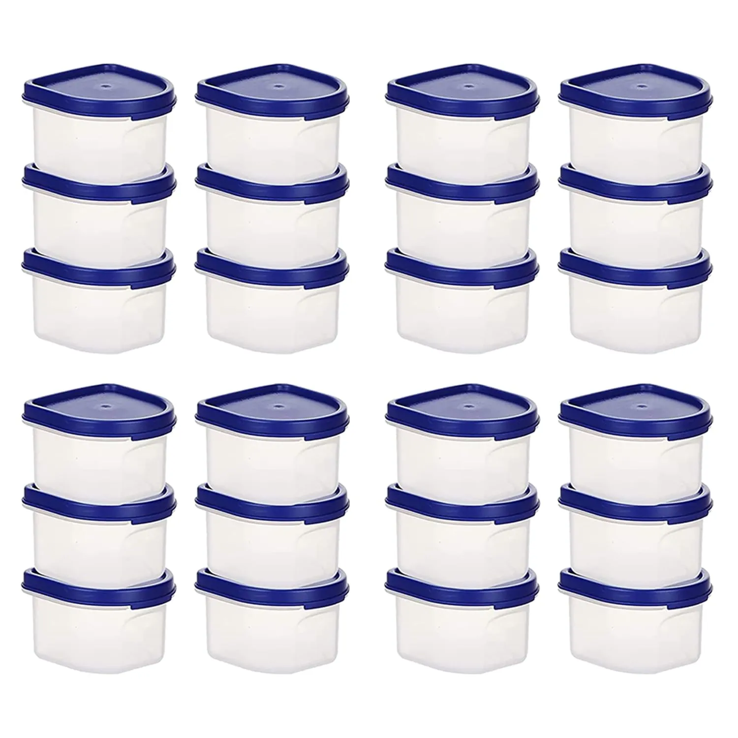 Kuber Industries Storage Utility Container|Plastic Unbreakable Food Storage Jar|Leak Roof,BPA Free Food Kitchen Organizer With Lid,250 ML,Set Of 6 (White) (Pack Of 4)