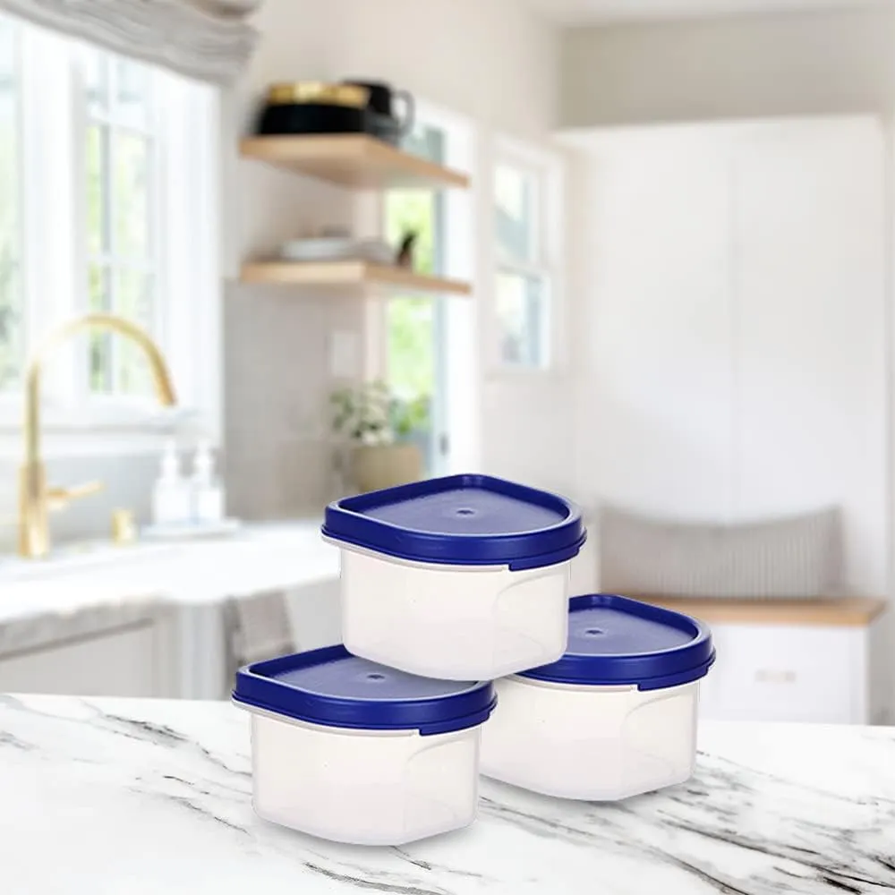 Kuber Industries Storage Utility Container|Plastic Unbreakable Food Storage Jar|Leak Roof,BPA Free Food Kitchen Organizer With Lid,250 ML,Set Of 6 (White) (Pack Of 4)