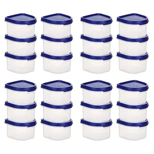 Kuber Industries Storage Utility Container|Plastic Unbreakable Food Storage Jar|Leak Roof,BPA Free Food Kitchen Organizer With Lid,250 ML,Set Of 6 (White) (Pack Of 4)