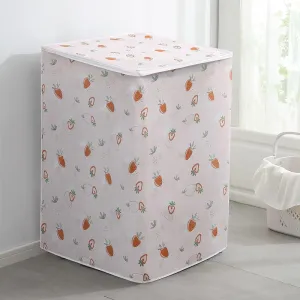 Kuber Industries Top Loading Washing Machine Cover |Waterproof And Dust Proof Fully Automatic Washing Machine Cover |Sweet Strawberry Laundry Machine Protect Cover With Zip | Pink & Red