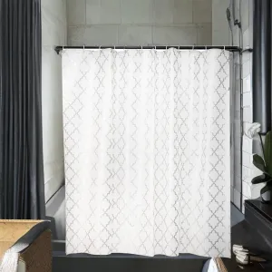 Kuber IndustriesSoft Texture Bath curtain|Natural Drape Waterproof Shower Curtain 6 Feet|Pack of 4|Silver