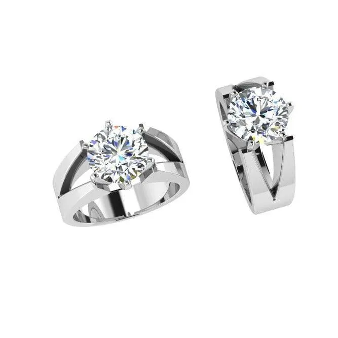 Lab Diamond Men's Ring 14K Yellow Gold Split Band