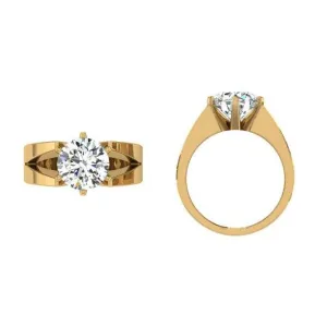 Lab Diamond Men's Ring 14K Yellow Gold Split Band