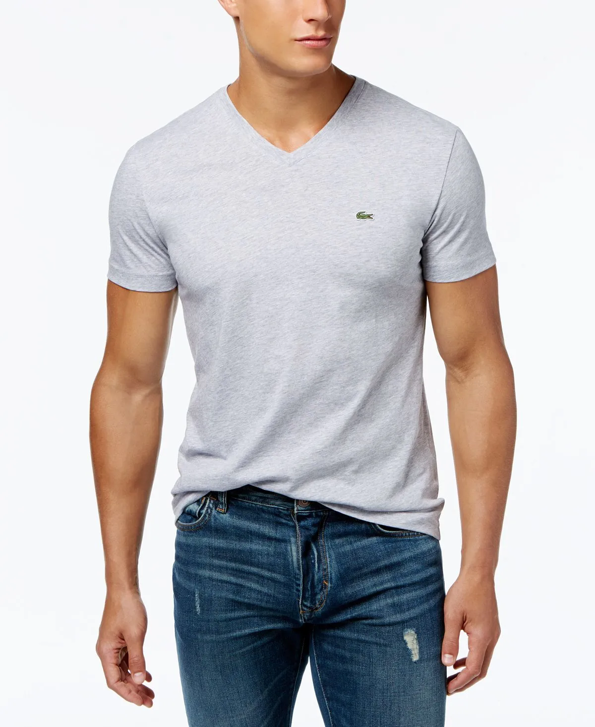 Lacoste Men's Classic Soft Pima Cotton V-Neck T-Shirt multi