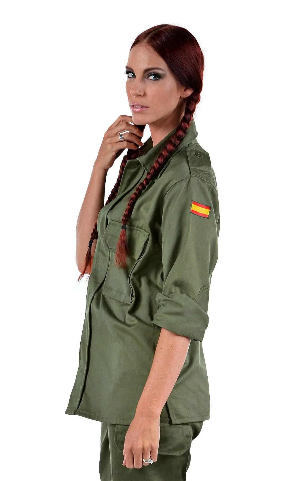 Ladies Olive Green Military Style Shirt