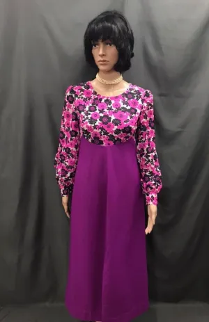 Ladies - Pink and Purple Floral Top Dress - Hire