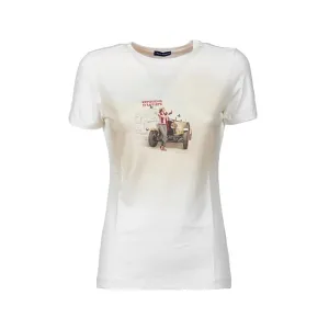 LADIES RIDING  T-SHIRT BY ANNA SCARPATI, CREW-NECK, SHORT SLEEVES, MOD. LULU ANNA SCARPATI COL. BEIGE DESIGNA