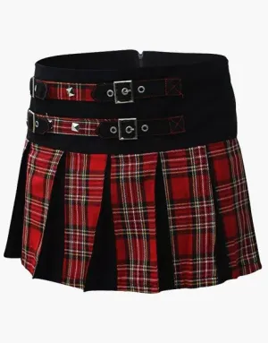 LADIES ROYAL STEWART PLEATED MINI HYBRID KILT