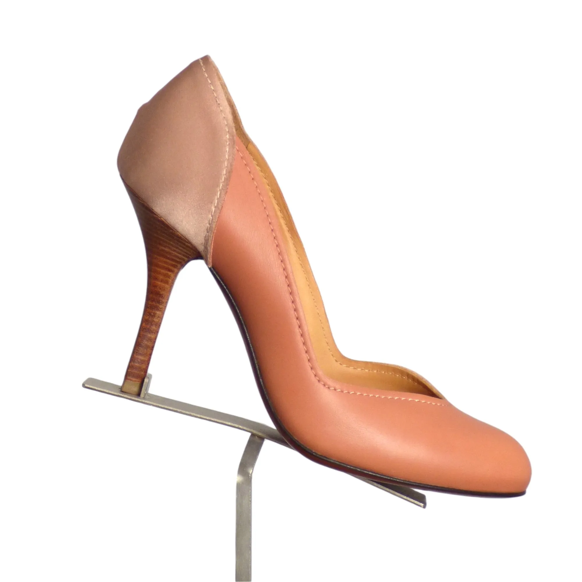 LANVIN- 2012 Brown Leather & Satin Pumps, Size 37