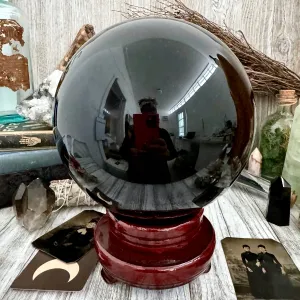 Large Black Obsidian Crystal Ball / Foxlark Collection