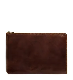 Large Leather Mens Clutch Purse - The Brothers Karamazov