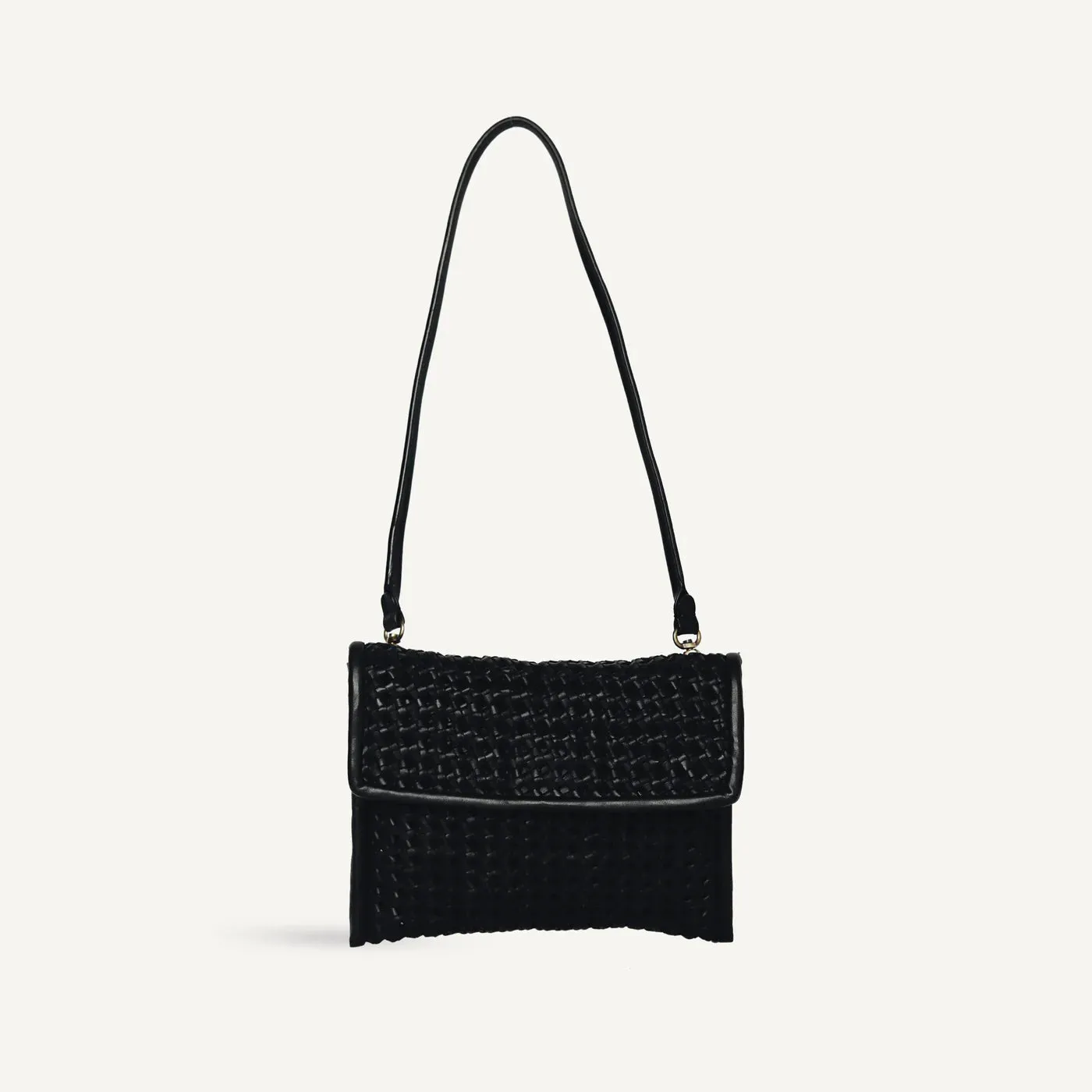 Larita Clutch - Knotted Weave Black