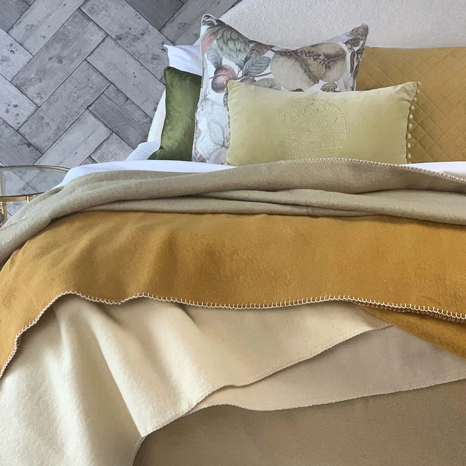 Larosa Wool Blankets Mustard