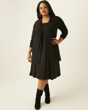 Laura Open-Front Cardigan | Black