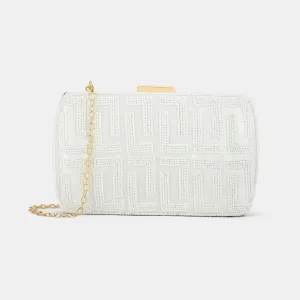 Lavie Luxe Gemmy White Medium Women's Frame Clutch