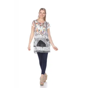Layered Blouse With Embroidered Flowers