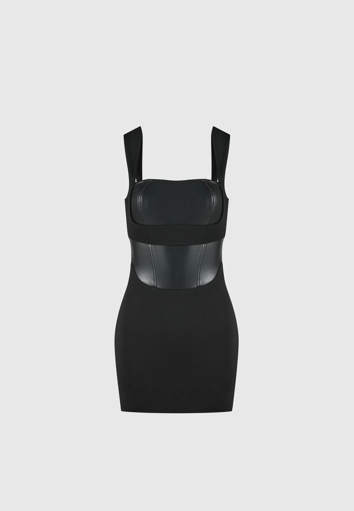 Layered Corset Mini Dress - Black