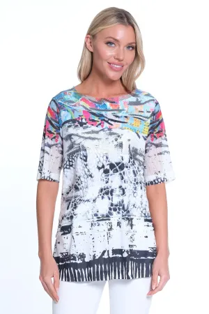 Layered Print Knit Tunic- Multi