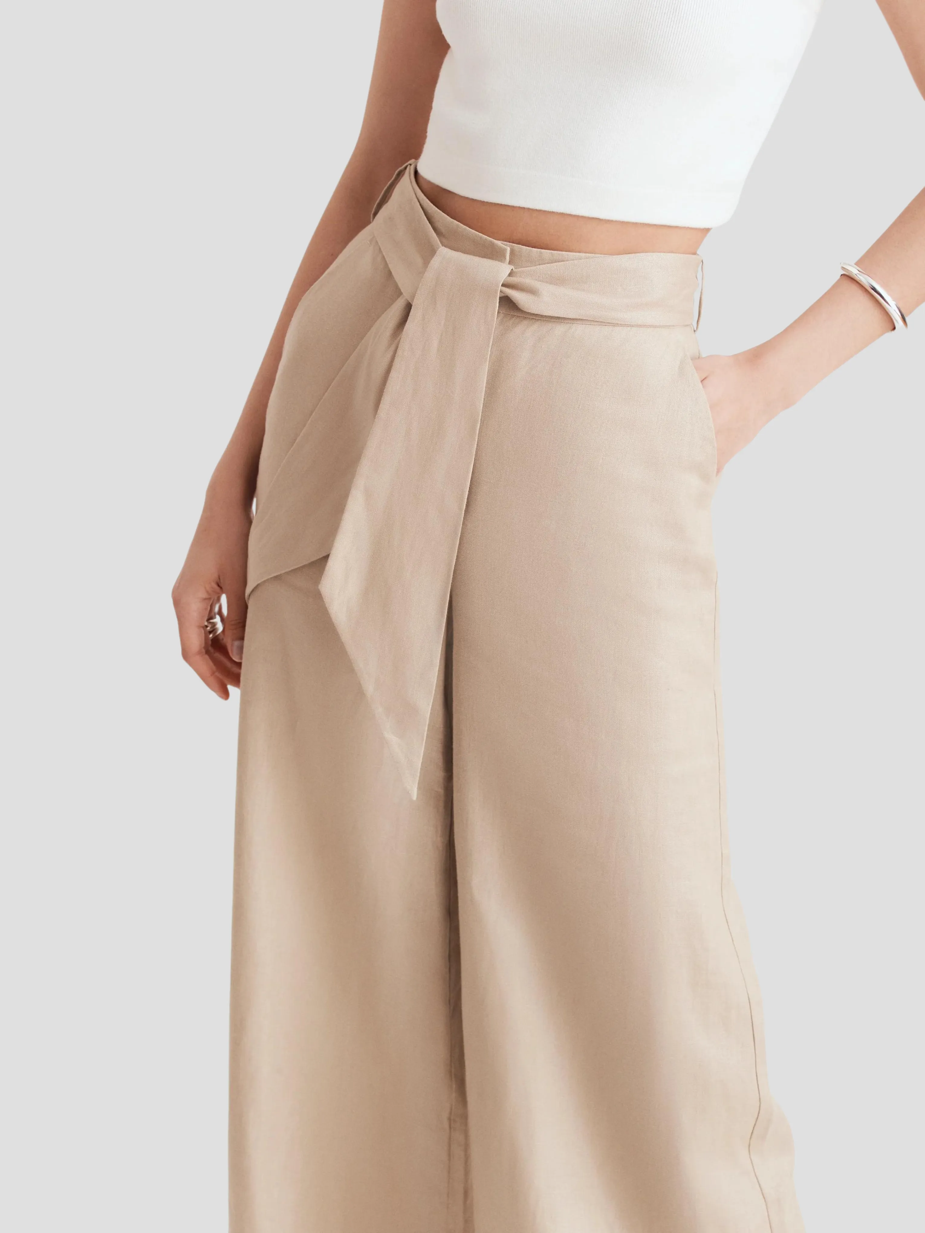 Layla Wide Leg Pant with Sash Belt