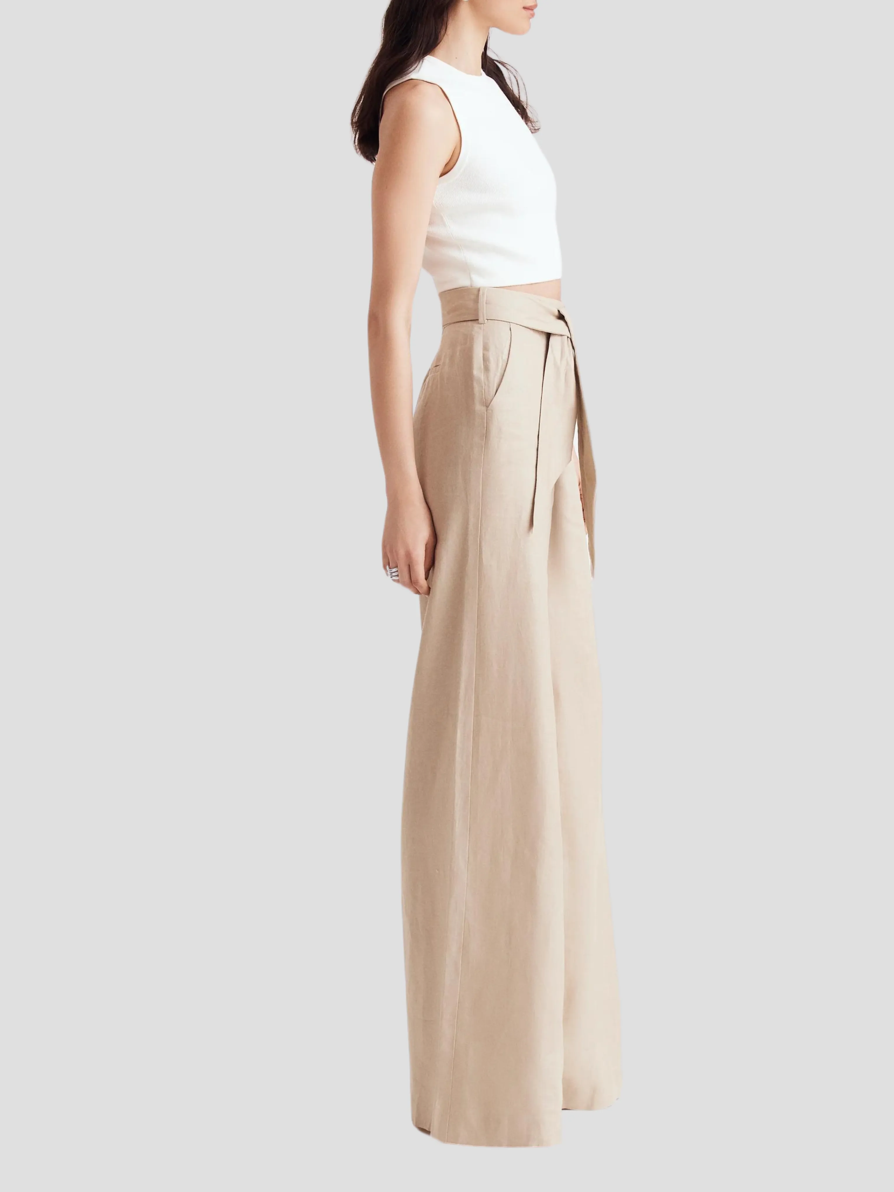 Layla Wide Leg Pant with Sash Belt