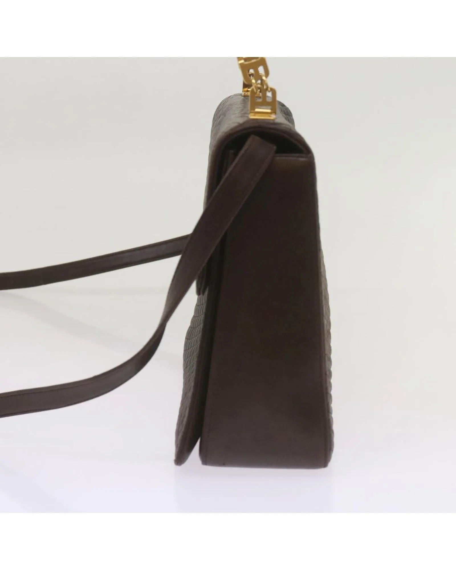 Leather 2-Way Hand Bag in Dark Brown by BALLY