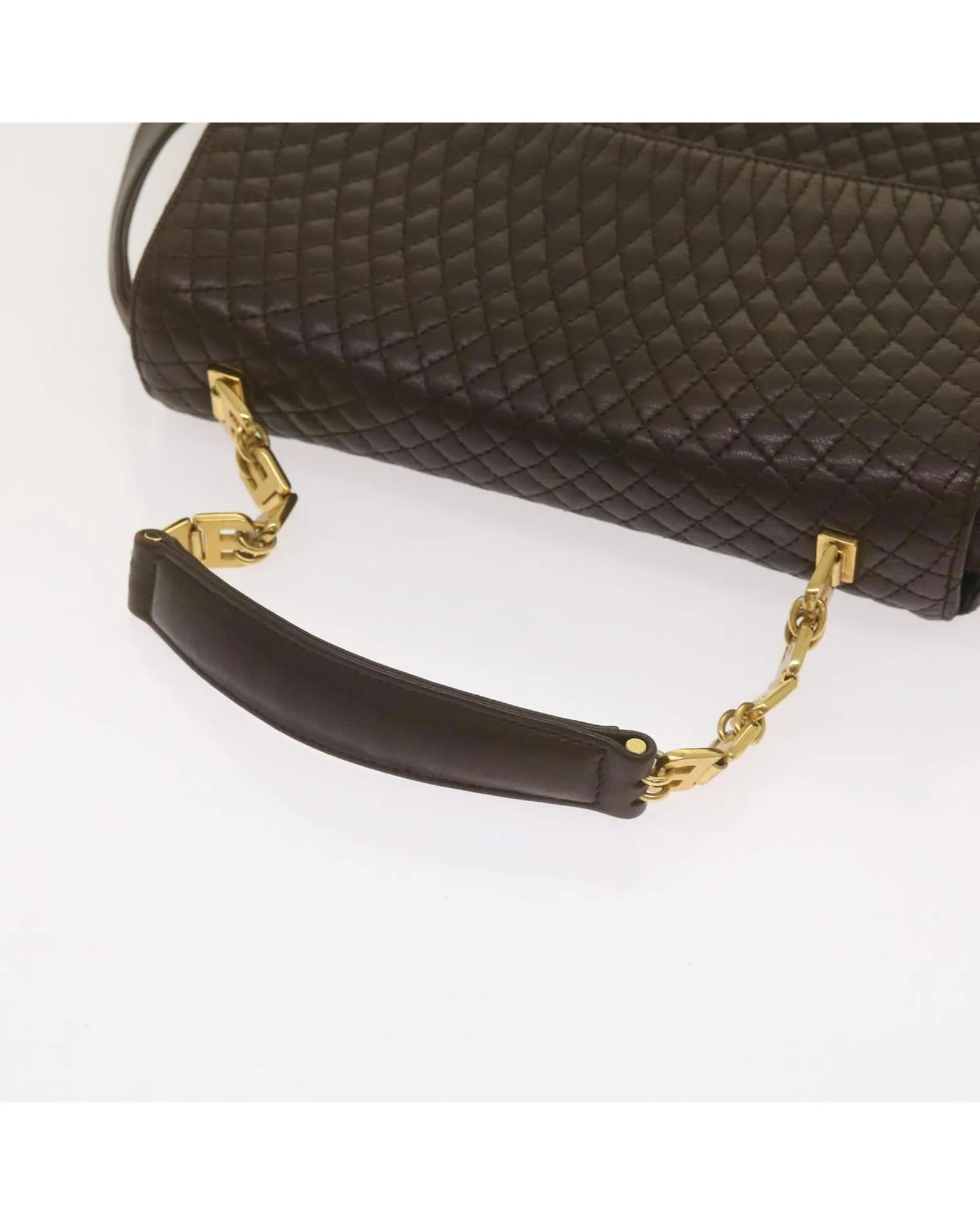 Leather 2-Way Hand Bag in Dark Brown by BALLY