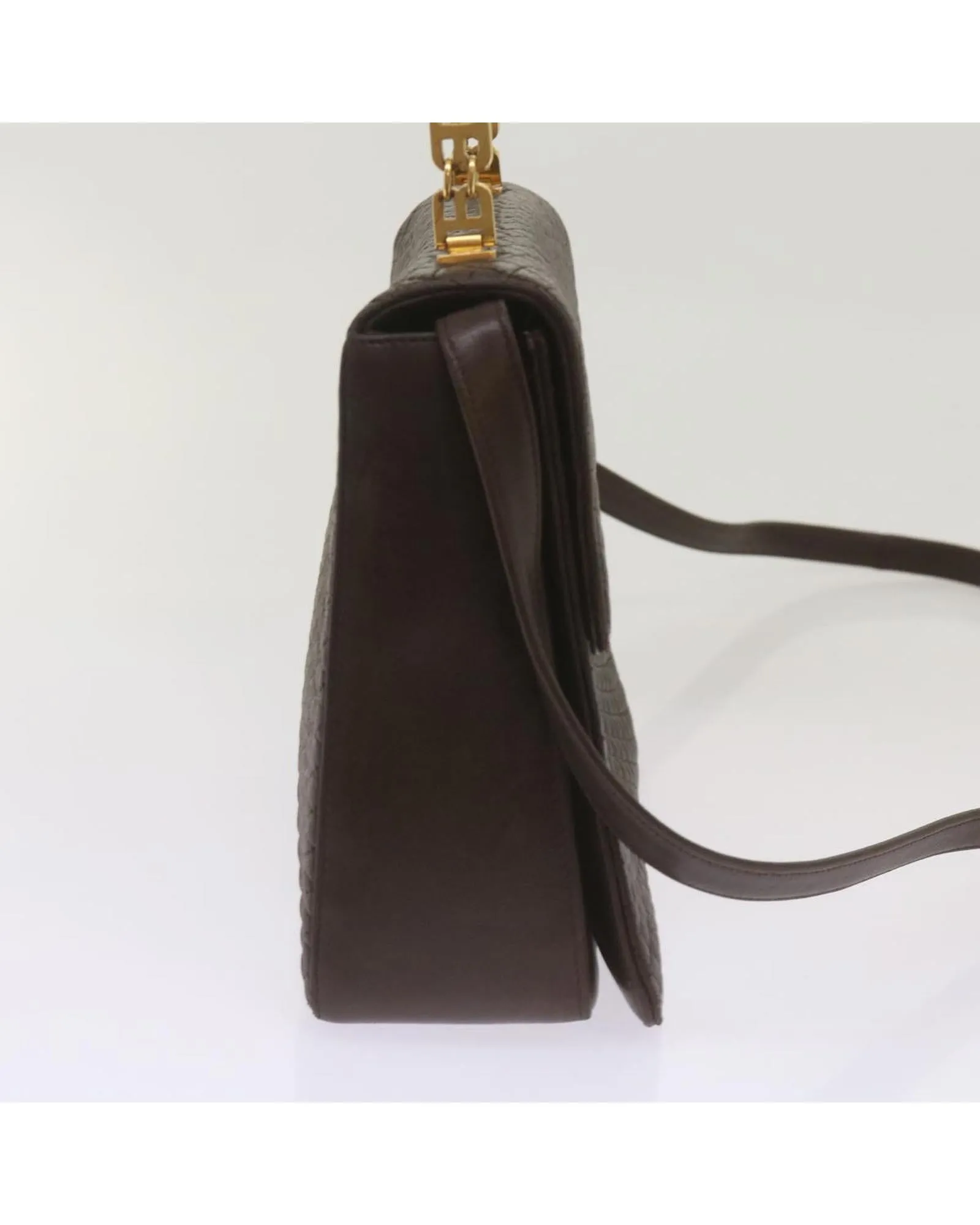Leather 2-Way Hand Bag in Dark Brown by BALLY