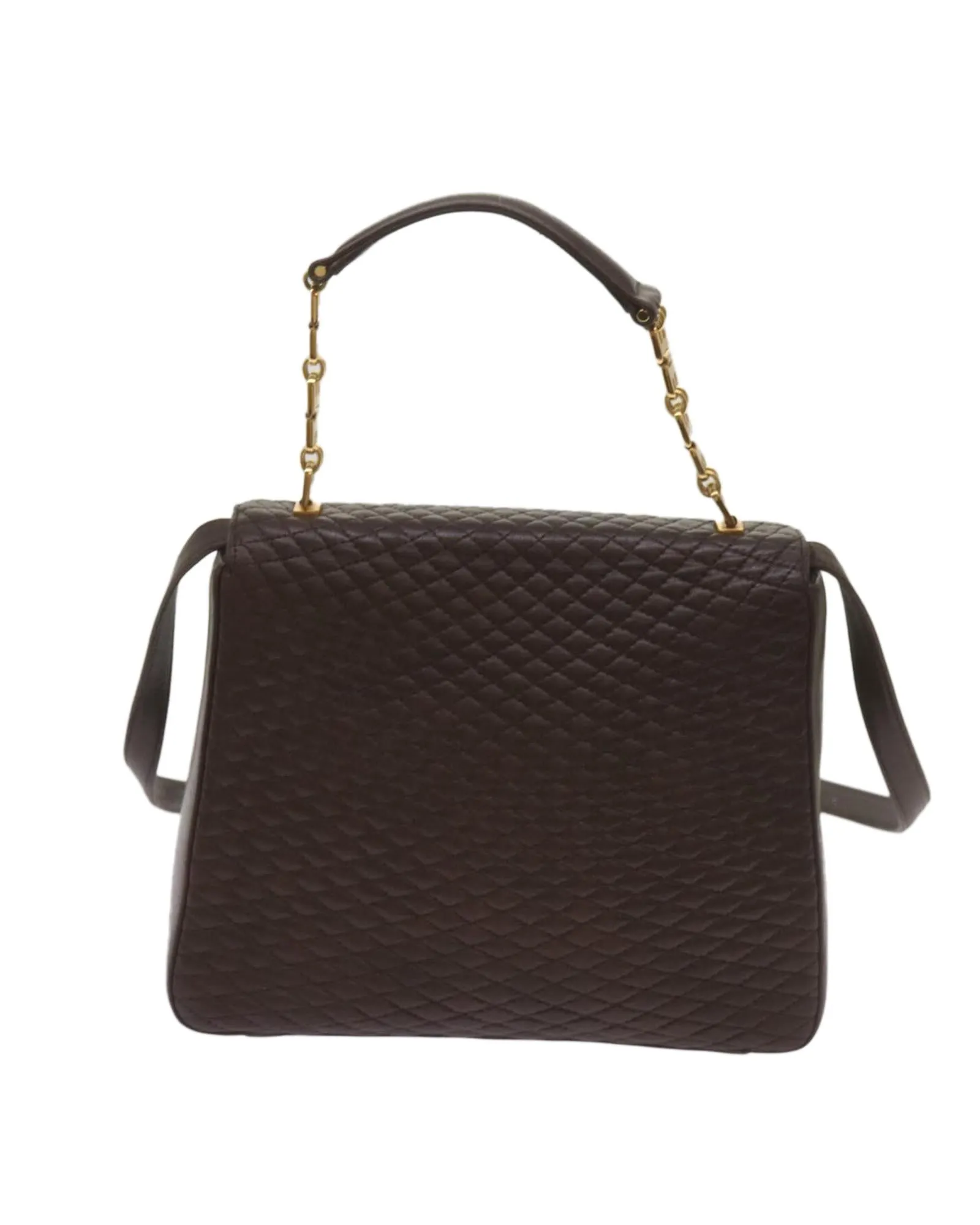 Leather 2-Way Hand Bag in Dark Brown by BALLY