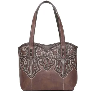 Leather Embroidered Tote