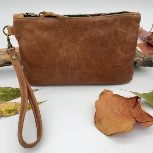Leather Zip Clutch