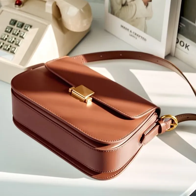 LeatherLux Chic Hasp Closure Shoulder Bag