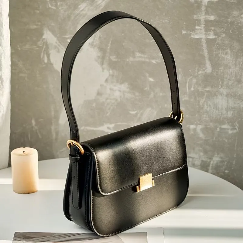 LeatherLux Chic Hasp Closure Shoulder Bag