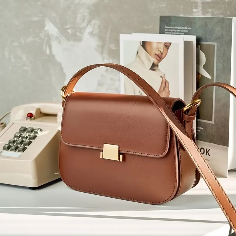LeatherLux Chic Hasp Closure Shoulder Bag