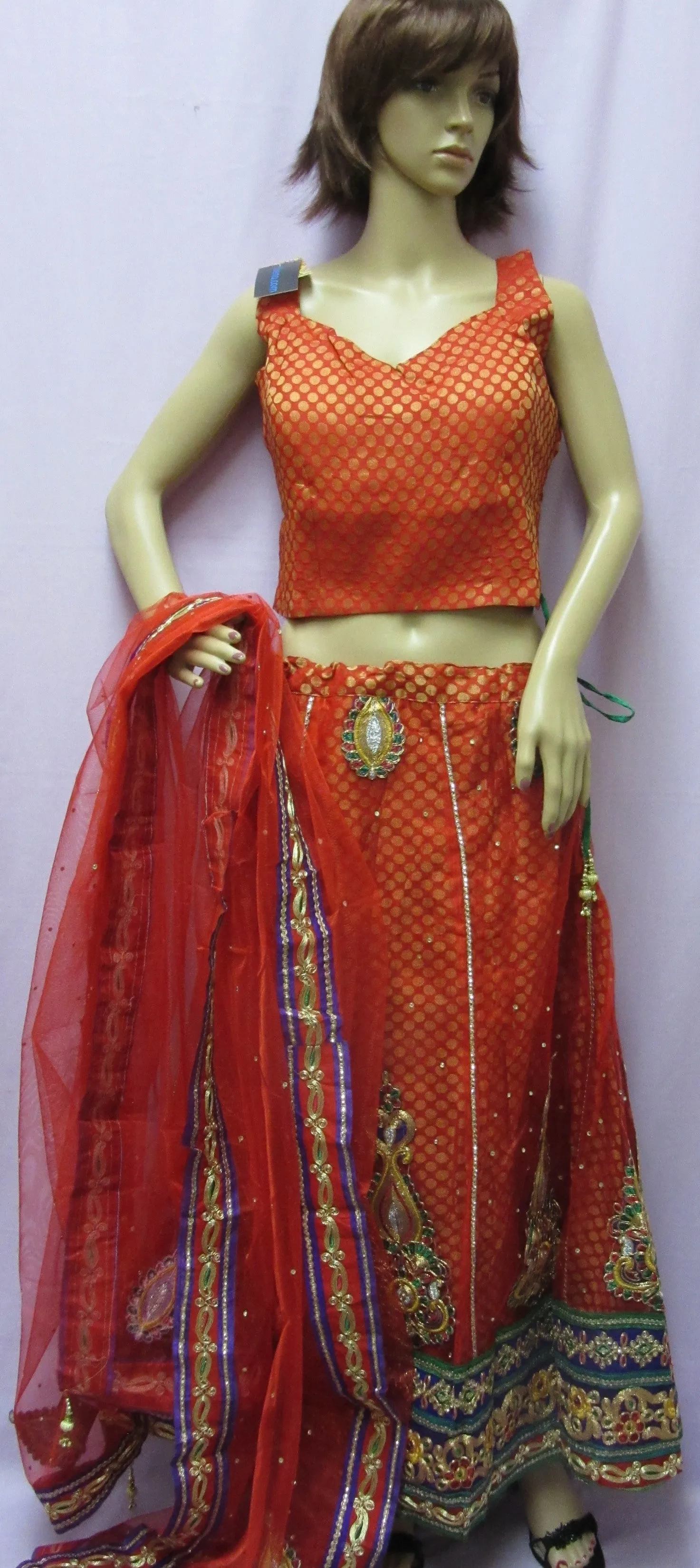 Lehenga 7049 Red Net Party Wear Lehenga Set Medium Size Choli