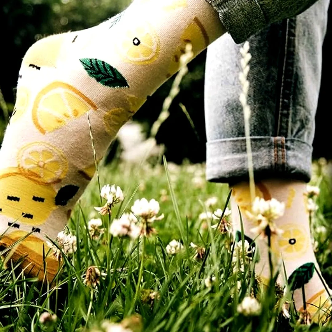 Lemon Patterned Socks from the Sock Panda (Adult Large - Men's Shoe Sizes 8-12)