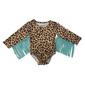 LEOPARD FRINGE INFANT / TODDLER BODYSUIT
