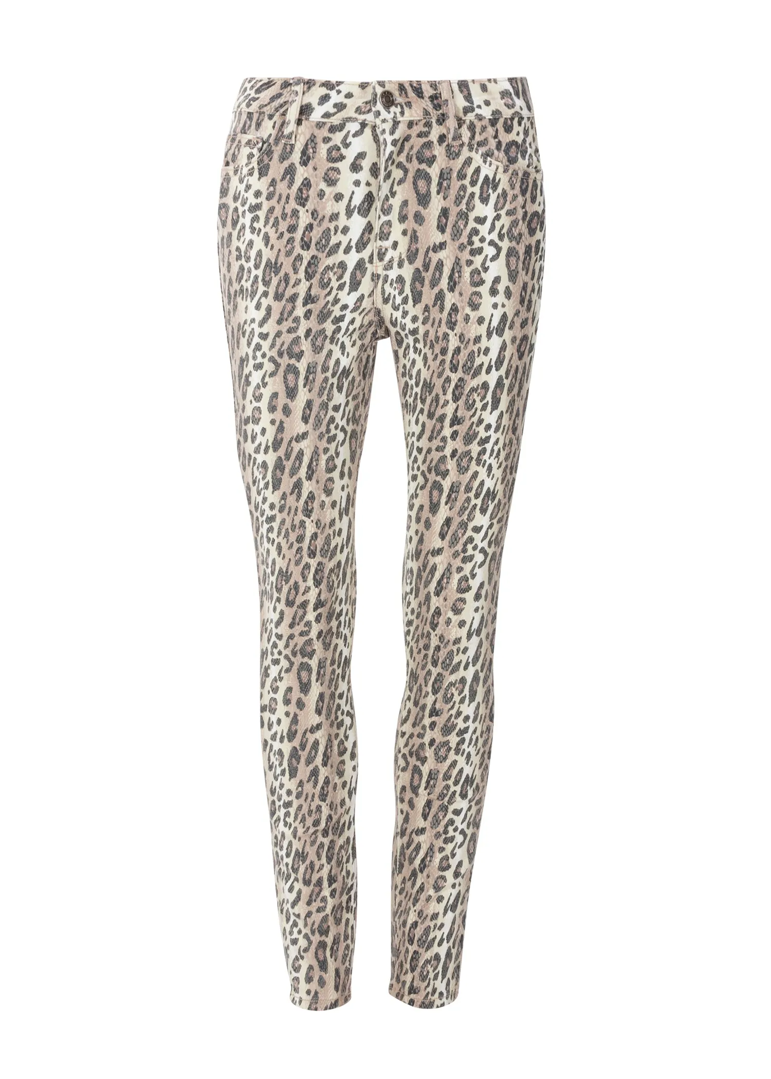 Leopard Print High Rise Crop Stretch Skinny Pants