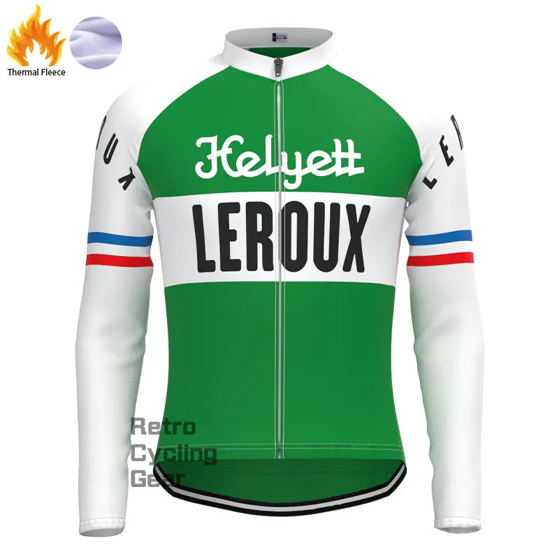 LEROUX Green Fleece Retro Cycling Kits