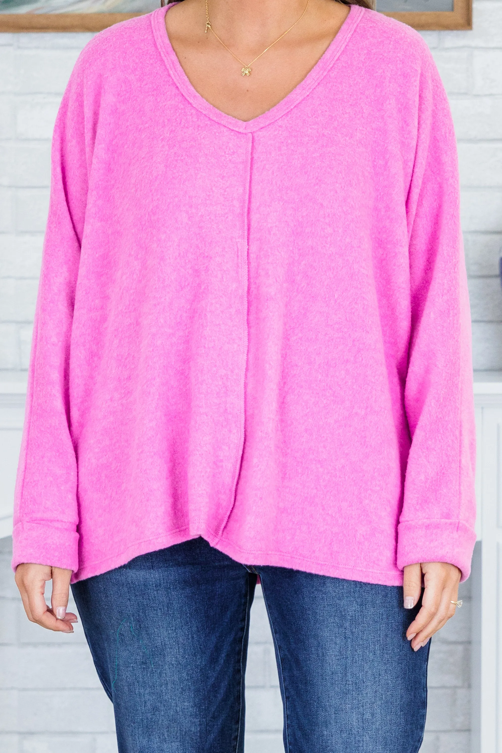 Let's Chill Sweater, Bright Mauve