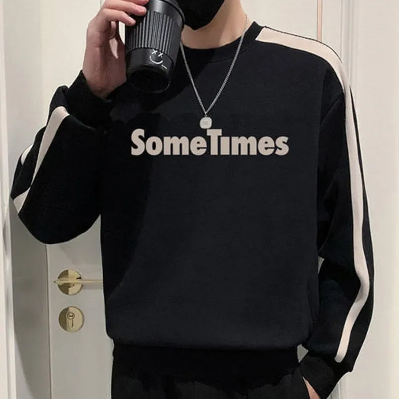 Letter Print Stitching Sweater