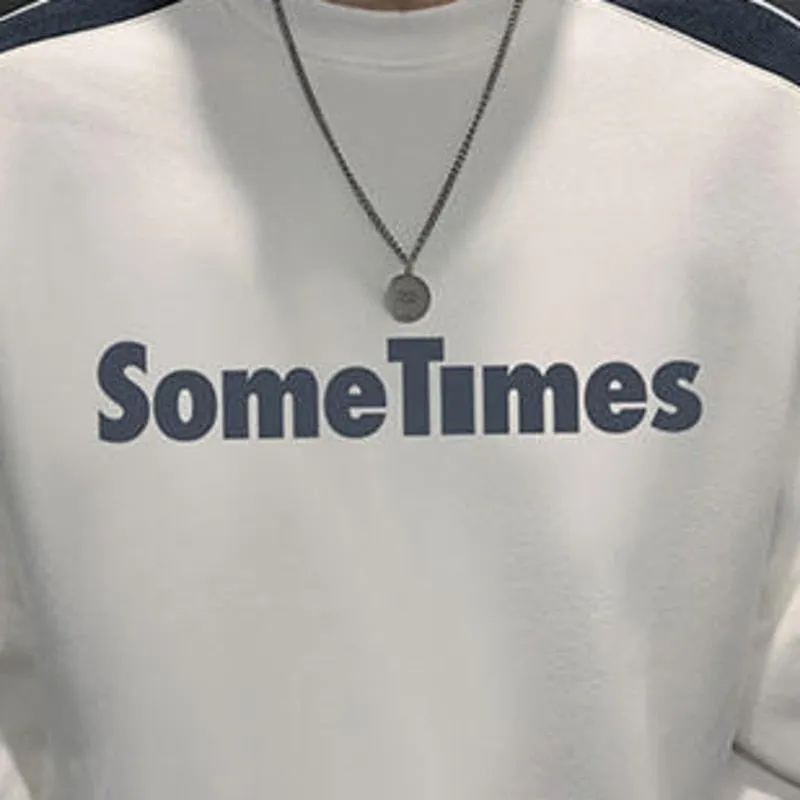 Letter Print Stitching Sweater