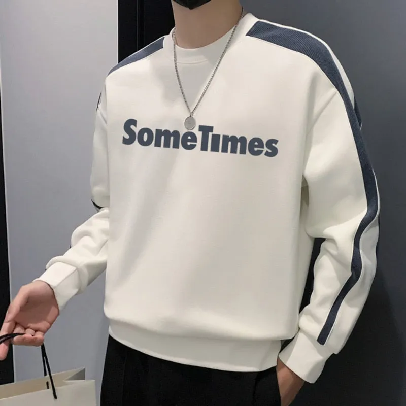 Letter Print Stitching Sweater