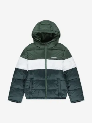 Levi's Boys Colourblock Puffer Jacket in Green