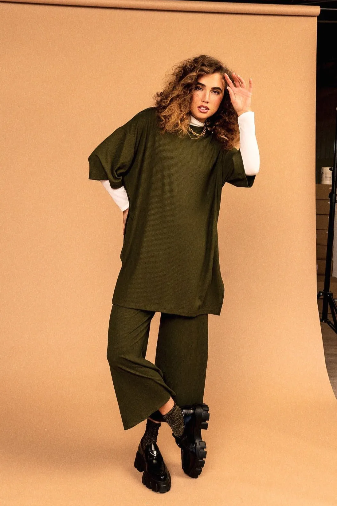 Lex Ribbed Playsuit in Olive *RESTOCKED*