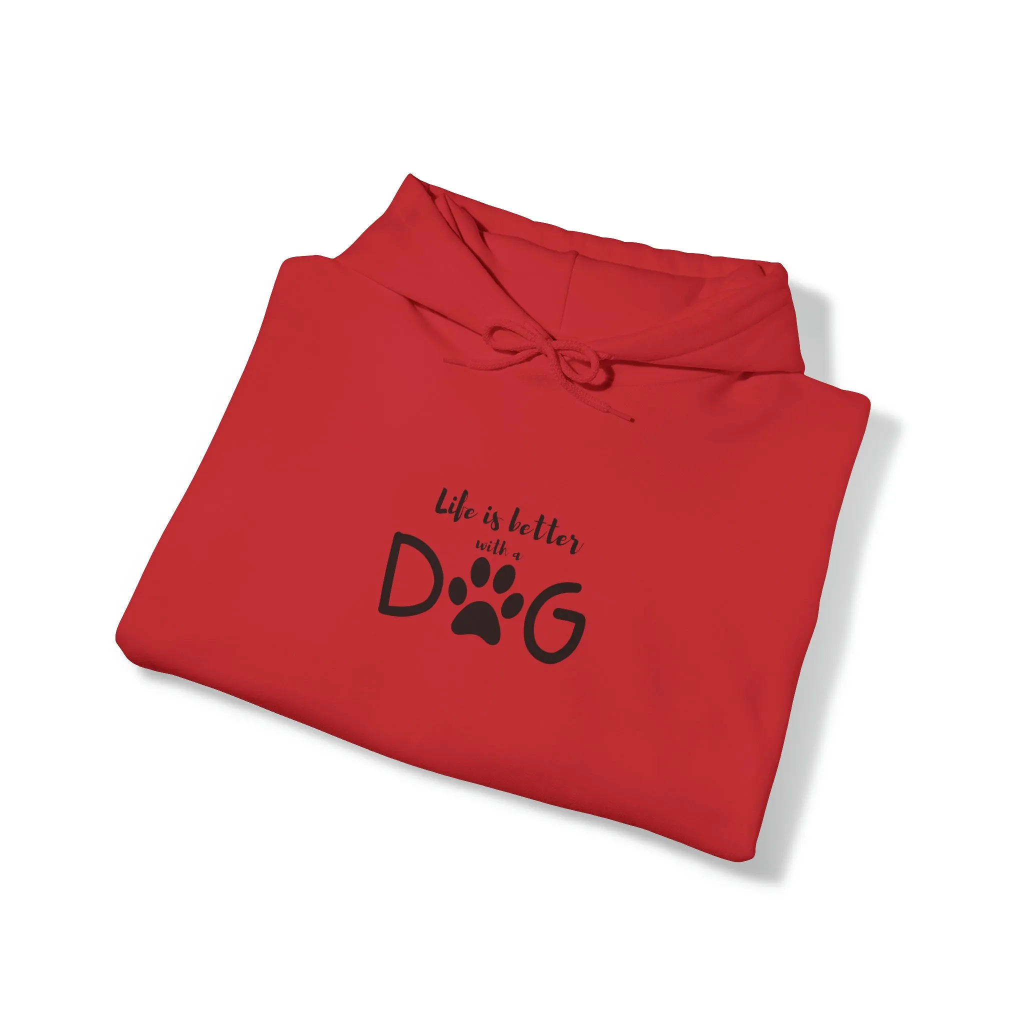 Life is Better with a Dog Hoodie, Cotton Pullover Sweatshirt