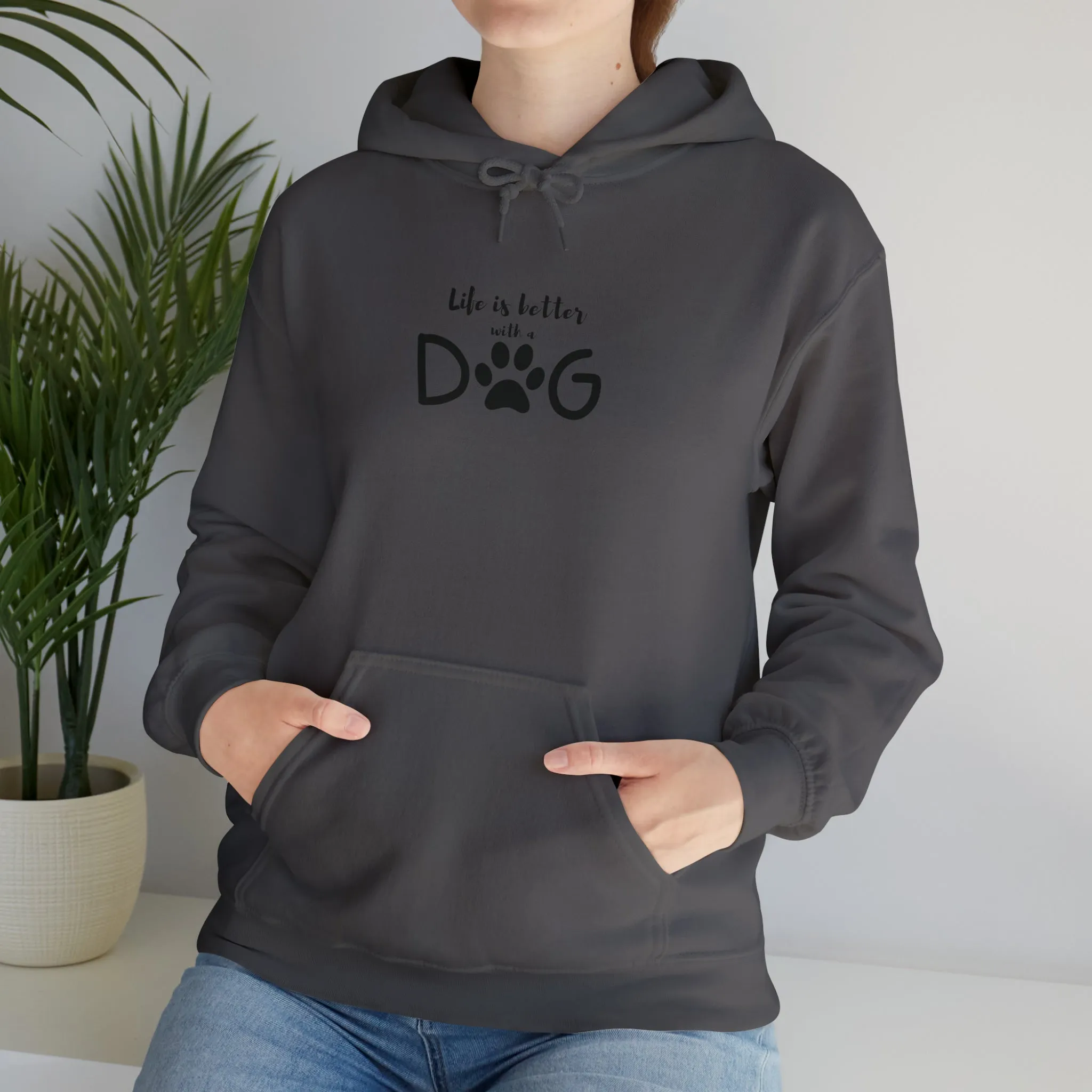 Life is Better with a Dog Hoodie, Cotton Pullover Sweatshirt