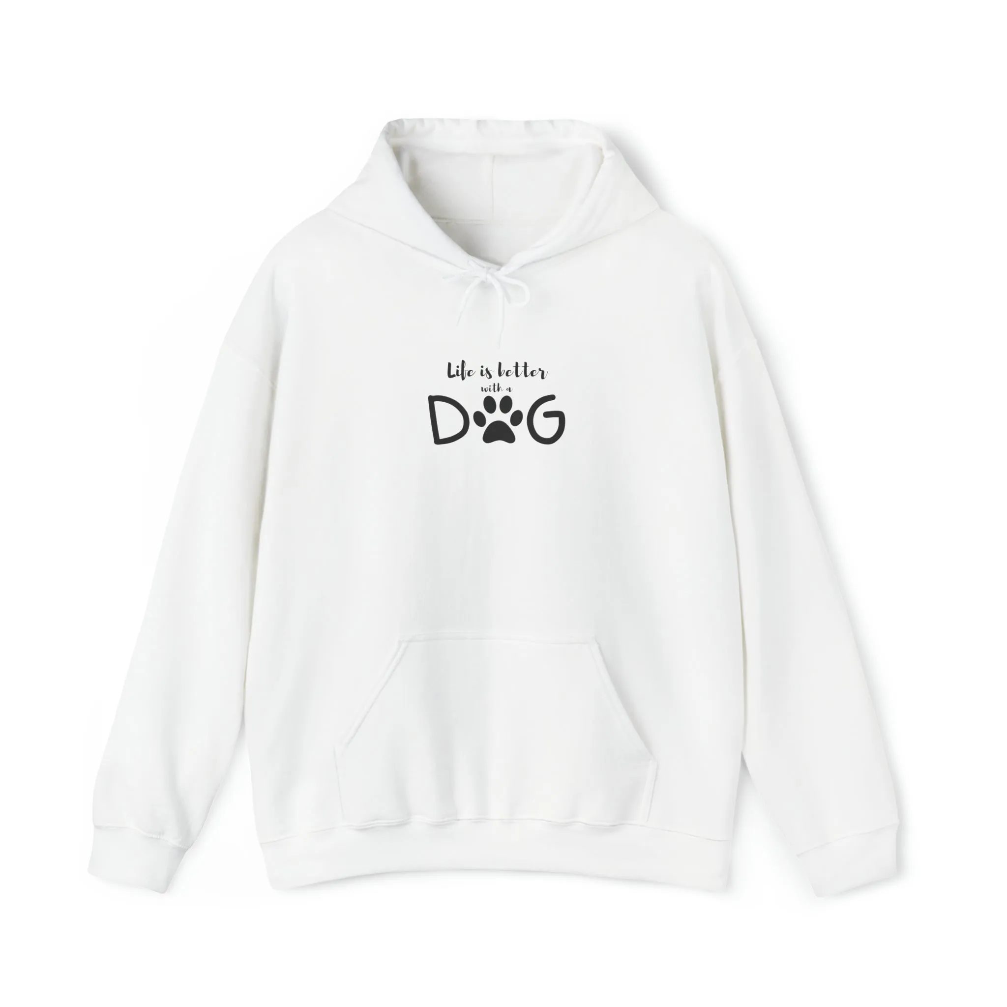 Life is Better with a Dog Hoodie, Cotton Pullover Sweatshirt